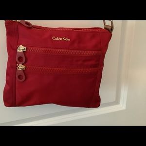 Calvin Klein Red nylon crossbody purse